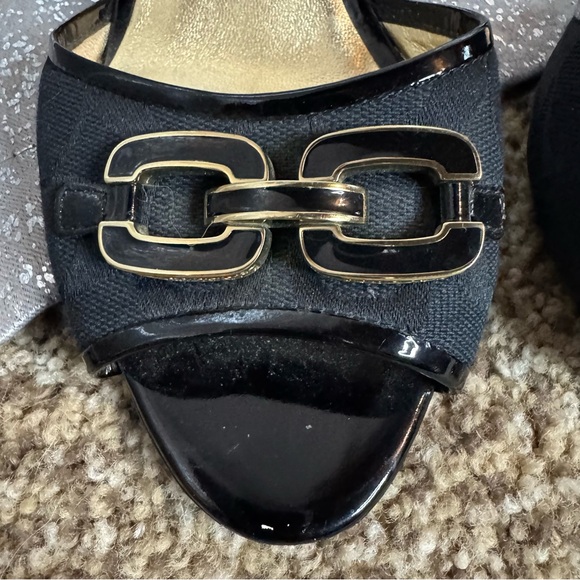 Vintage (2003-ish!) Coach Open Toe Coach logo high heel Slides - Picture 2 of 7